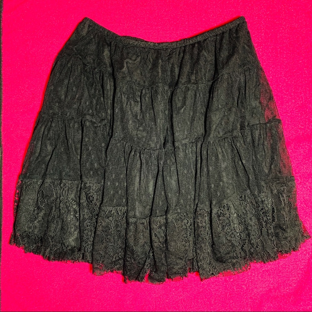 Free People Black Lace Skirt